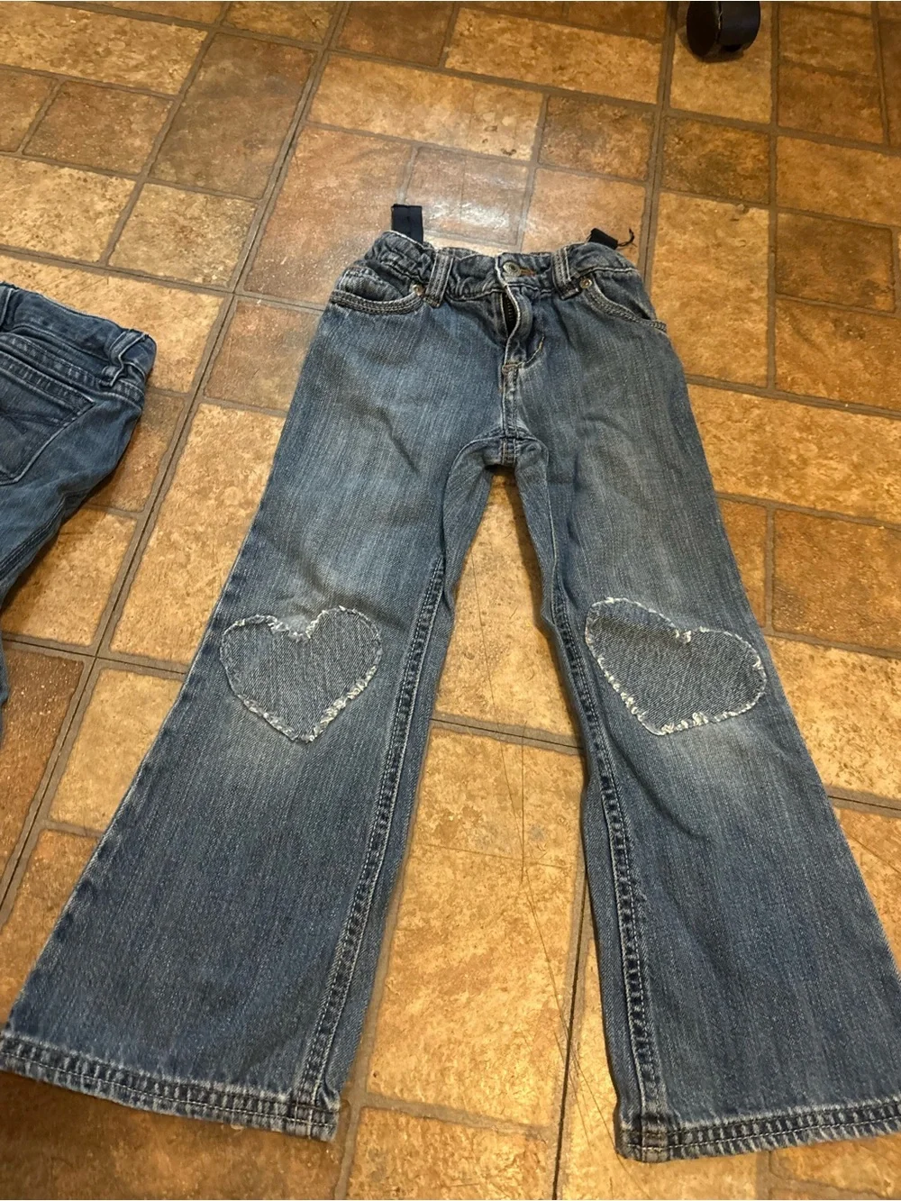 GAP Relaxed Fit Blue Denim Jeans with Heart Knee Patch